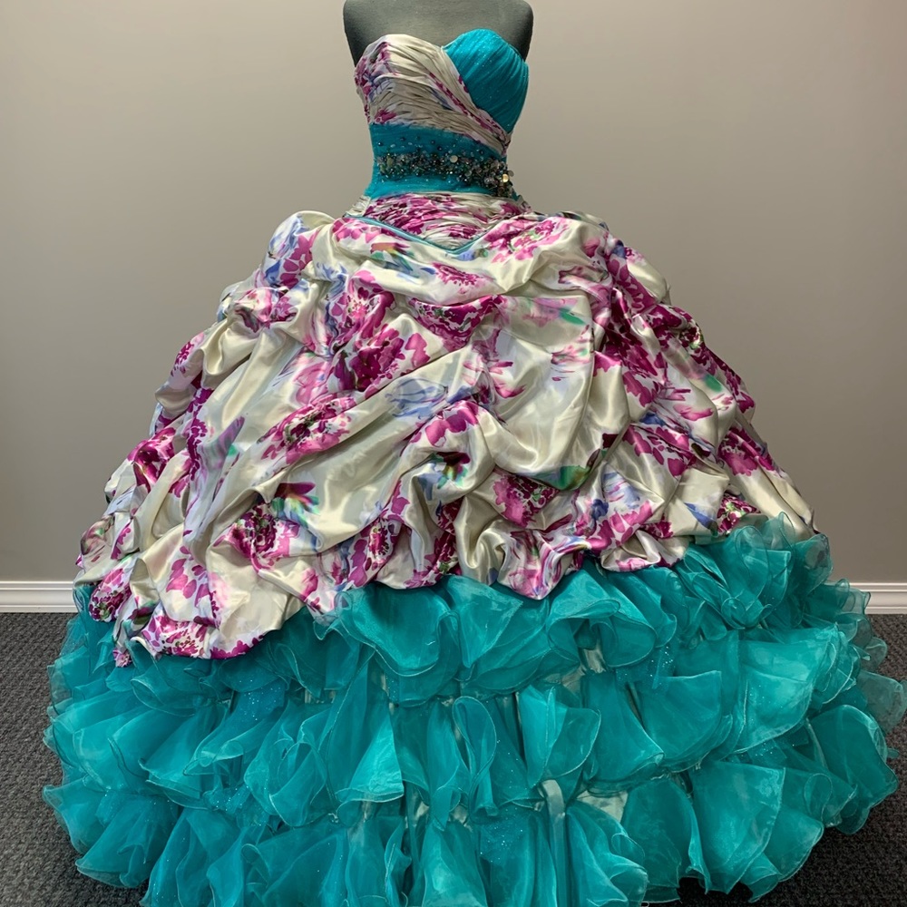 Floral Print Quinceañera Dress | Ragazza size 3